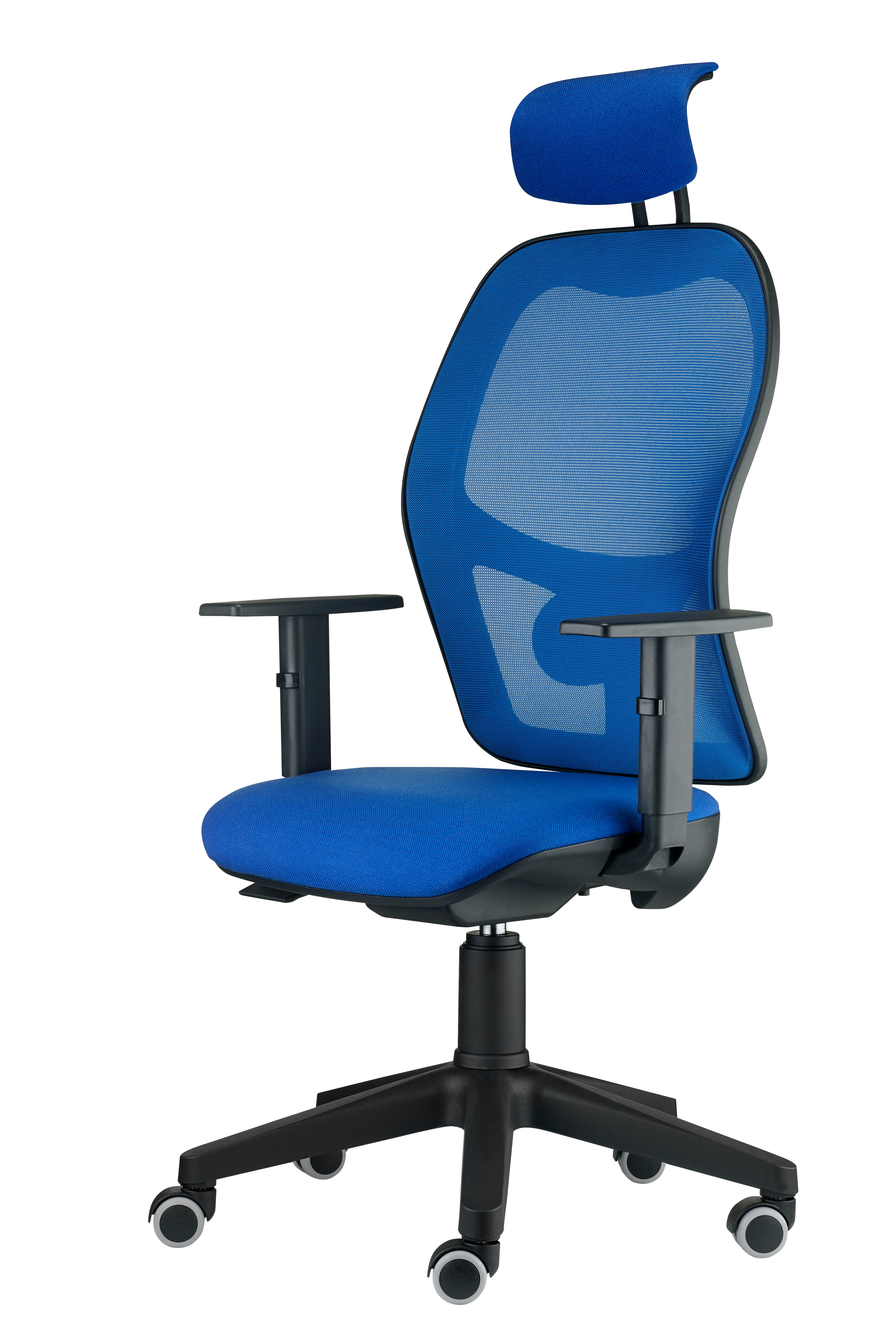 Chaise Président Q3 avec repose tête - Dossier en mesh - Assise en mousse tapissée